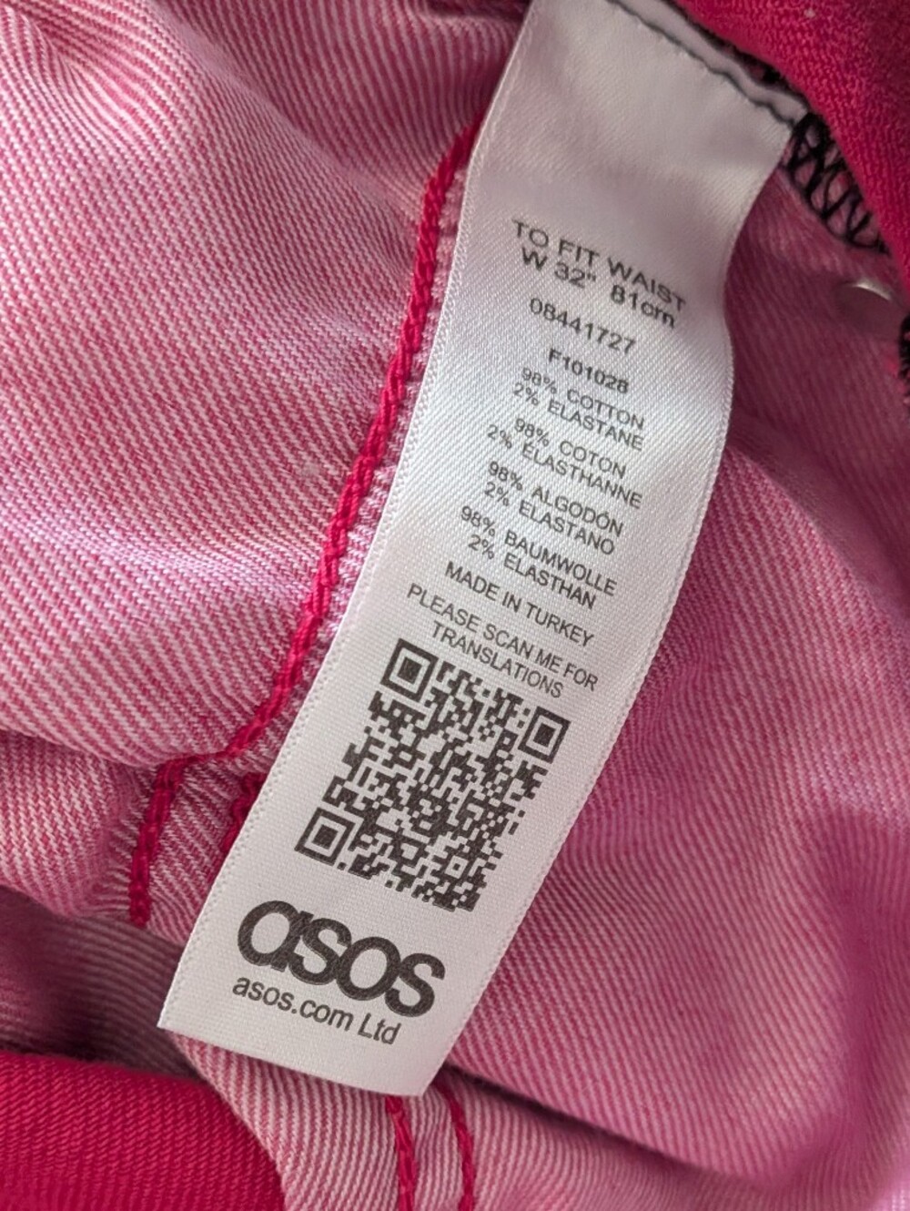 ASOS Black and Hot Pink Zebra Print Denim Mens Shorts - Picture 4 of 5